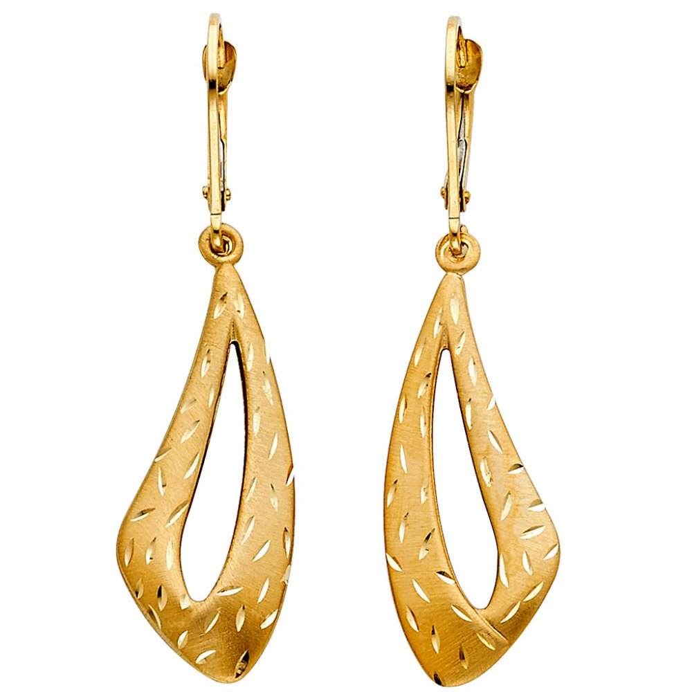 14K Yellow Gold Hanging Earrings for Women